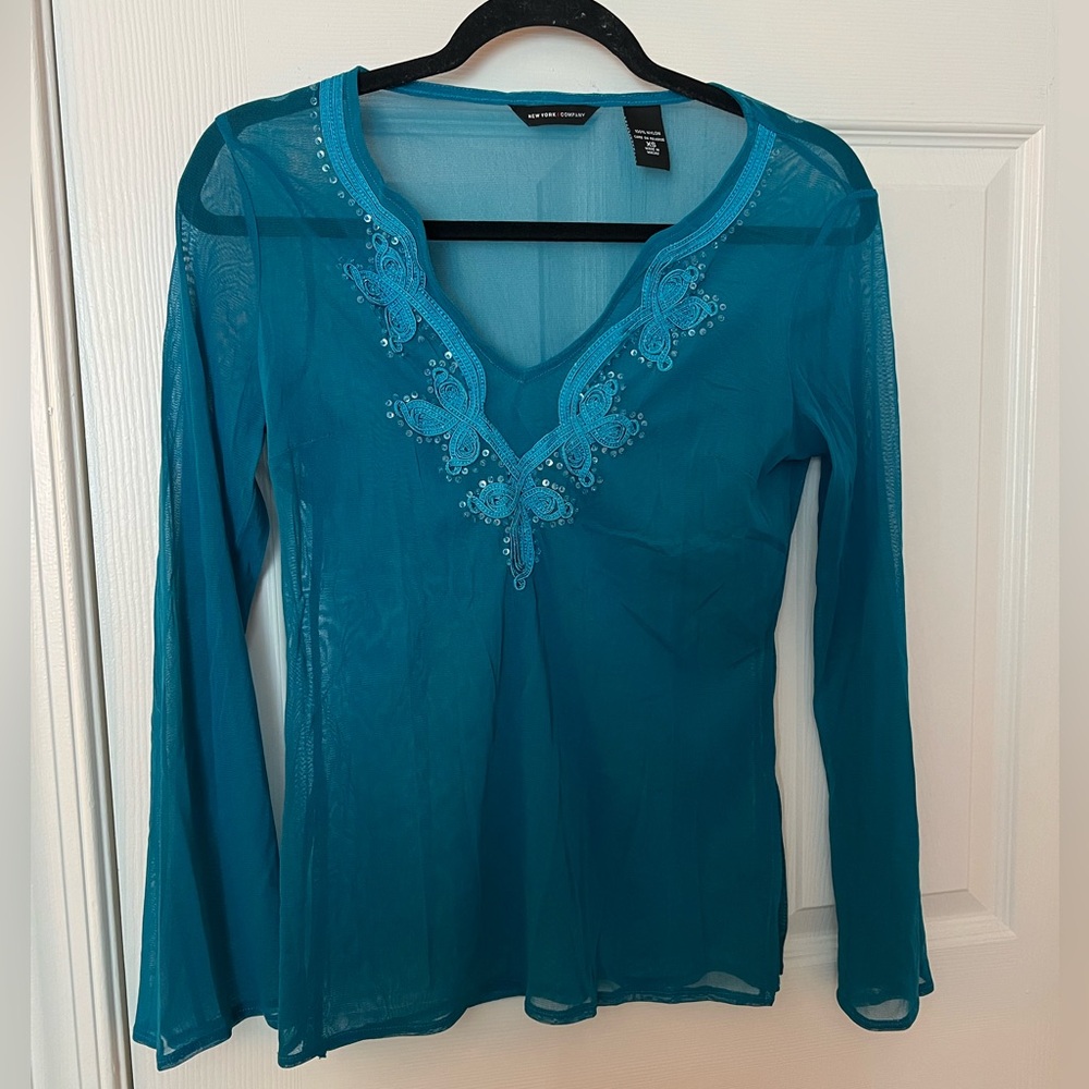 Vintage Mesh NY&CO Blue Top